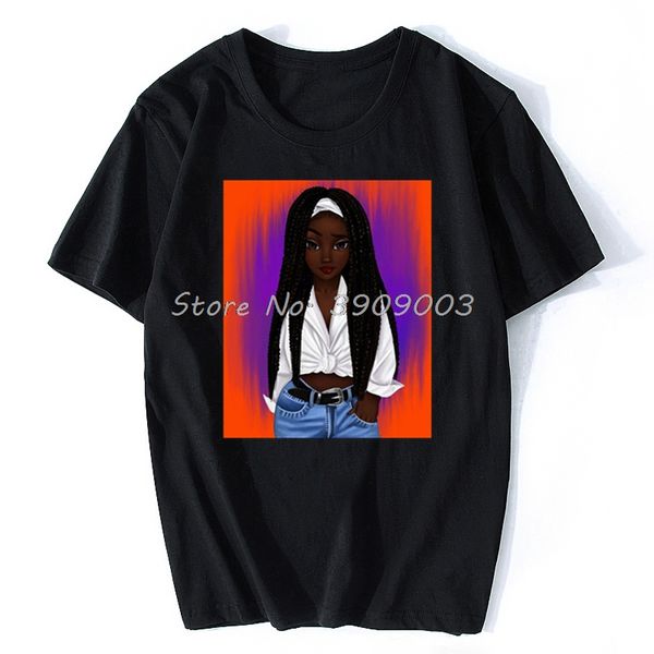 

sport 2 bunz melanin poppin aba print t-shirt women cool black girl graphic sweats punk tshirt men hip pop tees harajuku