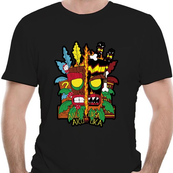 

crash bandicoot aku uka t shirt for men short sleeve cotton plus size custom tee 0087k sport hooded sweatshirt hoodie