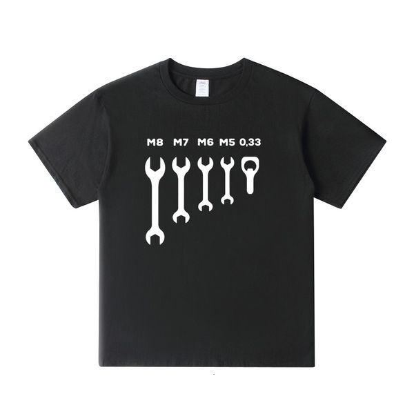 

new men's wrench jaw spanner beer car mechanic gift t design short sleeve round collar o neck fitness funny shirt, White;black