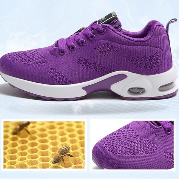 

breathable women sneakers running outdoor sports jogging mesh shoes air sole lace up ladies, Black