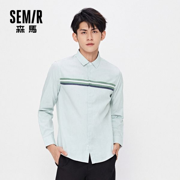 

korean long sleeve shirts 2020 autumn casual handsome design shirt men trend