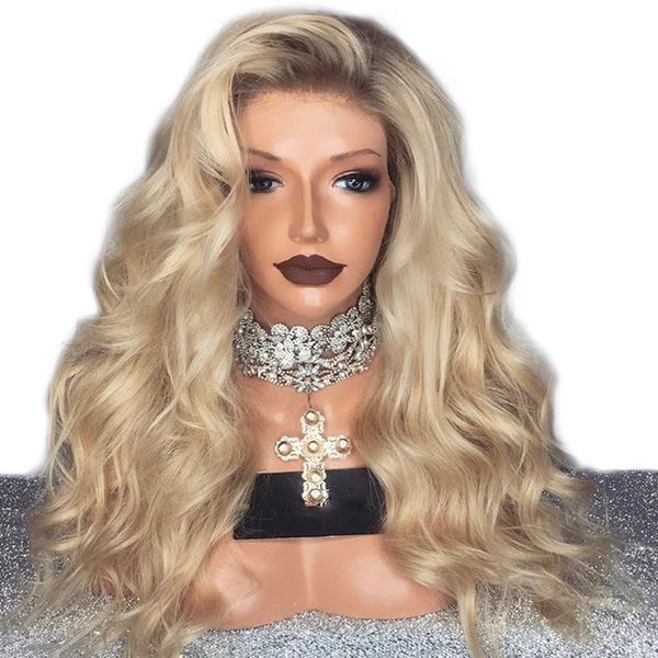 

european and american wigs are fashionable and fashionable before lace chemical fiber wigs flax gradually wavy curls daily party wig covers, Black