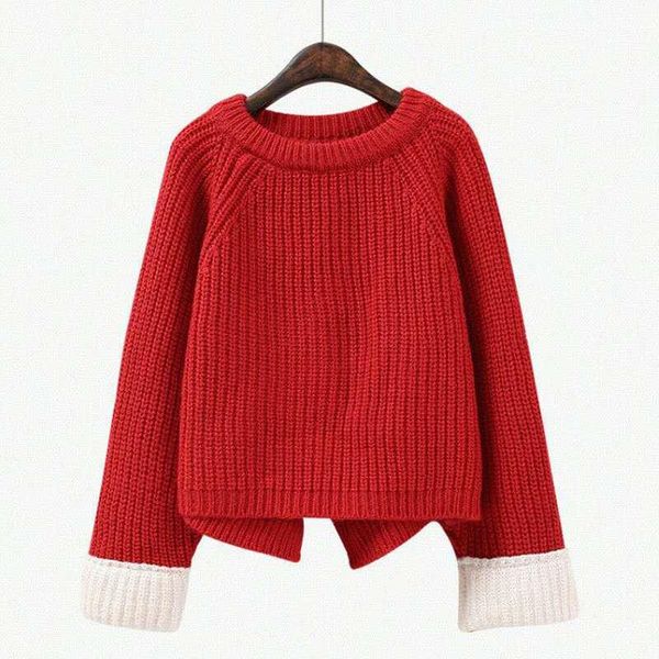 

sweater women's head new autumn and winter autumn dress loose knitwear thickened line clothing tide. o-neck regular, White;black