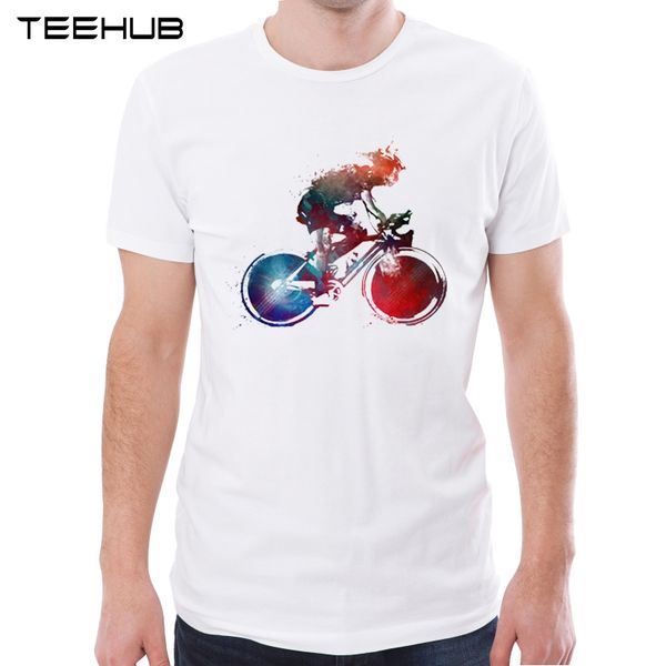 

teehub cyclist men t-shirt o-neck hipster space bicycle printed short sleeve men's geek tee shirts sport hooded sweatshirt hoodie