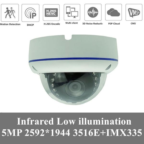 

4pcs 5mp sony imx335+3516ev300 ip ceiling dome camera 2592*1944 low illumination h.265 irc onvif cms xmeye p2p cloud rtsp