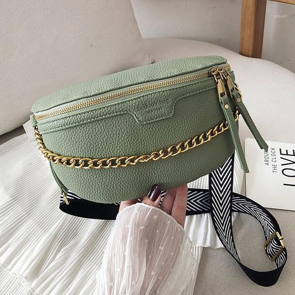 

waist bags women's belt bag pu leather chain fanny pack bananka on a fashion wild satchel women belly band waist1