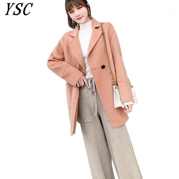

handmade new design women wool coat turn collar loose coat lengthening style pocket fillet decoration high-quality1, Black