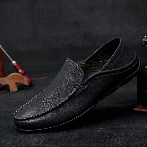 

genuine leather casual shoes men outdoor breathable autumn slip-on loafers soft italian flats super light moccasins big size 47 #jg7j