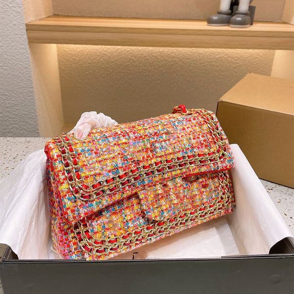 

2021 french high end fashion double flap chain bags women designer bag quilted women's outdoor sacoche large capacity wool luxury one s