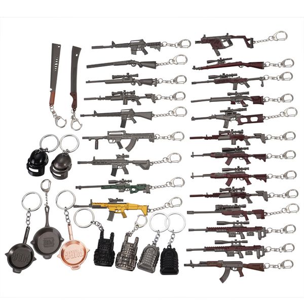 

2021 playerunknown's battlegrounds ak47 awm gun weapon model pendant keychain eating chicken game surrounding 12cm internet cafe gift
