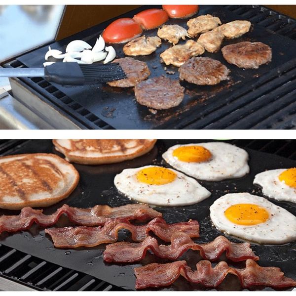 

non stick bbq grill mat barbecue baking mat liners heat resistant roast party black bbq mat reusable cooking tools h wmtqlz