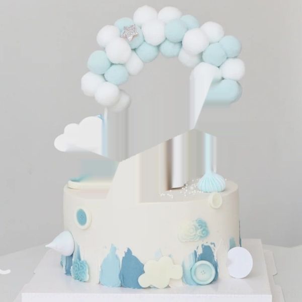 

jmo84 new old moon baby 100 days full cake ball milk bottle bottle cake decoration thumb baby 1rsts ball arch card fur