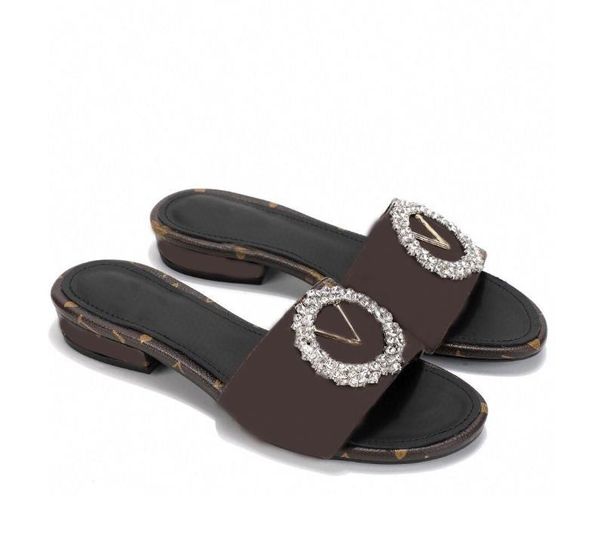 

2021 designer leather women sandals summer flat slipper fashion beach woman big head rainbow letters slippers, Black