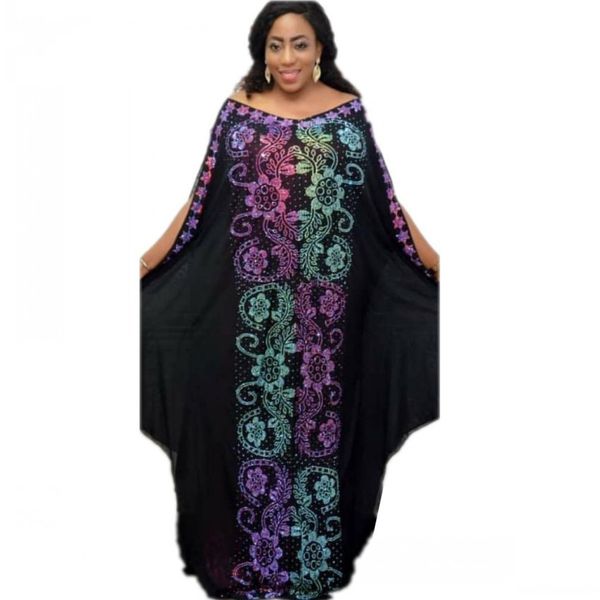 

Diamond African Dresses for Women 2 Piece Set Africa Clothes Bazin Broder Riche Loose Ropa Robe Evening Party Long Dress, Black;gray