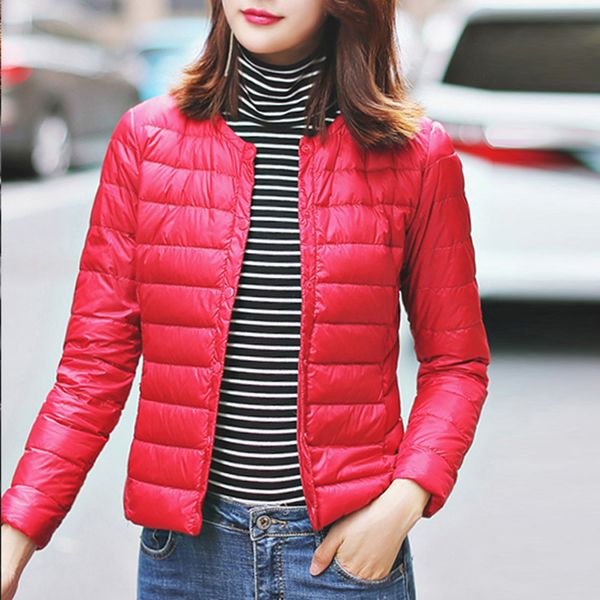 

down jacket ultra-light women winter round neck protable jackets down coat 2019 new women's outerwearx1016, Black;brown