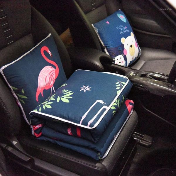 

multifunctional car pillow air conditioning quilt waist back car cushion office nap quilt interior accessories inflatable bed1