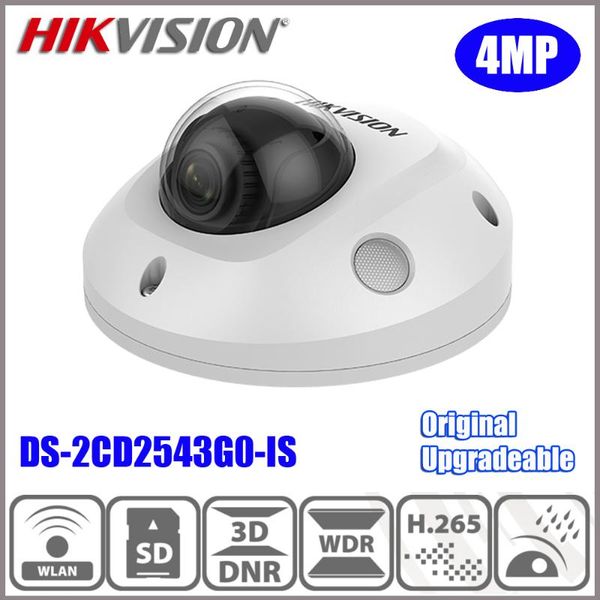 

original hikvision english ds-2cd2543g0-is 4mp audio h.265 ir poe mini dome camera built-in mic