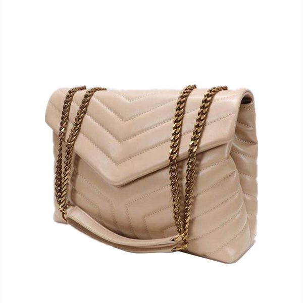 

women luxurys designers large-capacity bag handbags fat bags chain messenger real leather quality shoulder quilted square loulou high b tudh, Brown;gray