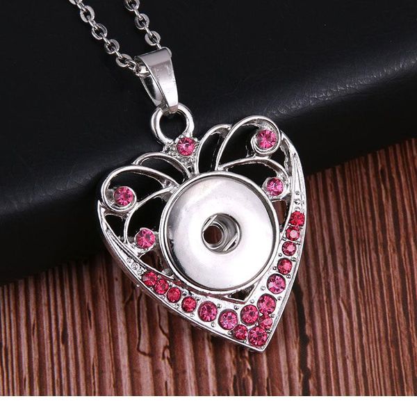 

snaps jewelry vintage metal snap button necklaces 18mm 20mm snap pendant necklace for women girls diy button jewe jlldry, Silver