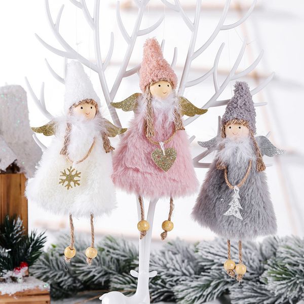 

decorations cute angel doll girl ski pendant cotton navidad new year christmas tree ornaments xmas gift for kids