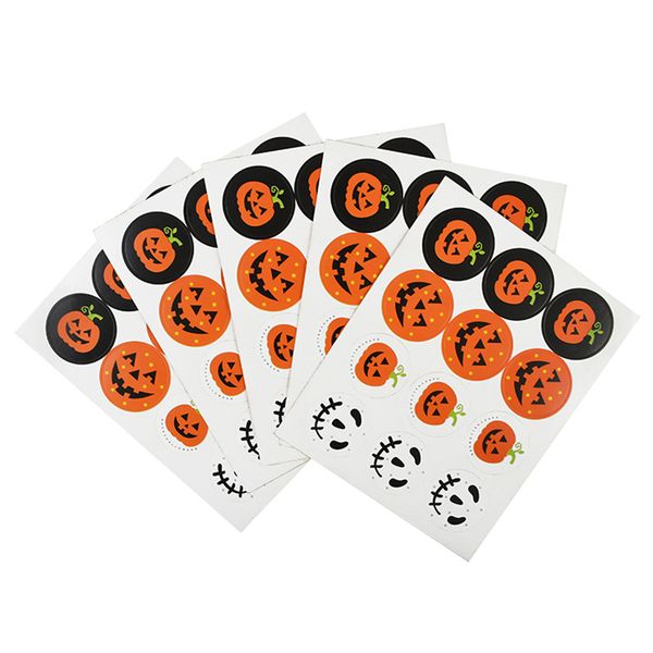 

120pcs 3cm pumpkin ghost handmade packaging sealing label sticker diy gift stickers halloween decoration