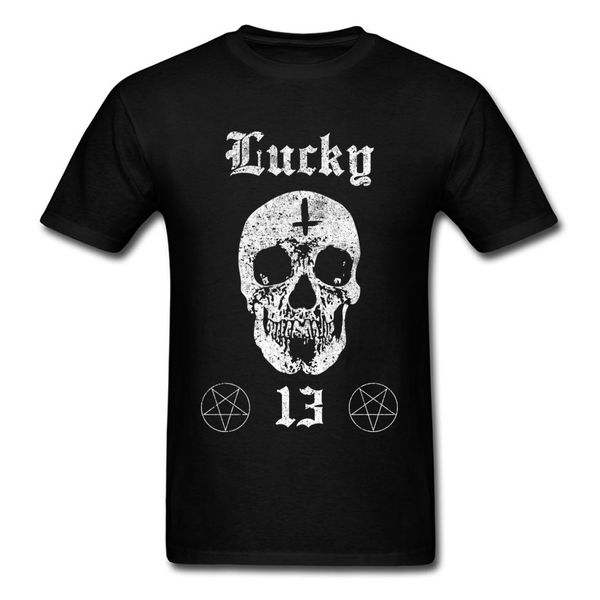 

lucky 13 skull tshirt for personalized hipster design halloween gift black vintage tee sport hooded sweatshirt hoodie men t shirt