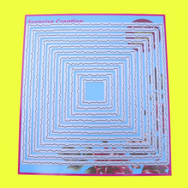 

large cutting dies torn edge squares scrapbook cardmaking paper craft diy metal stencil surprise creation dies 1019