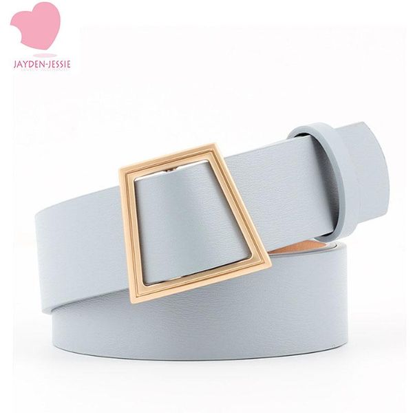 

new ladies geometric trapezoid square buckle needleless belt women's fashion windbreaker wear luxury style smooth buckle belt, Black;brown