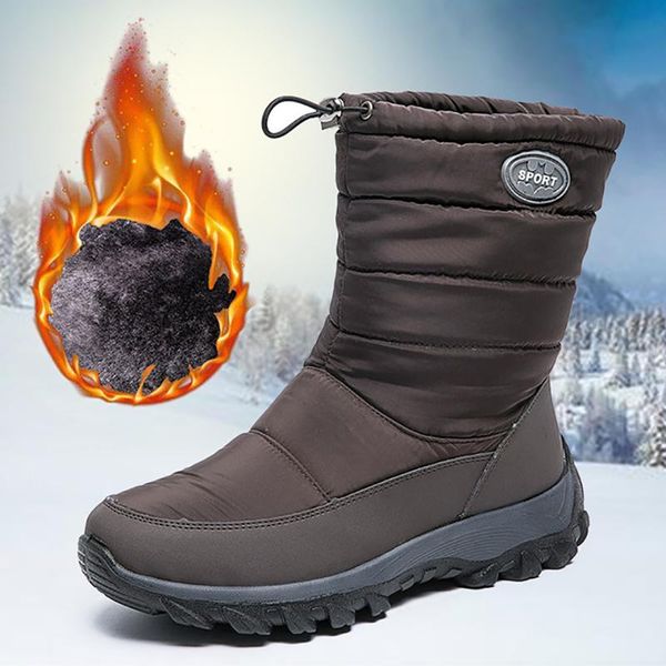 

winter boots 2020 women winter shoes mid-calf snow boots wedges warm fur female shoes woman footwear large size 43, Black