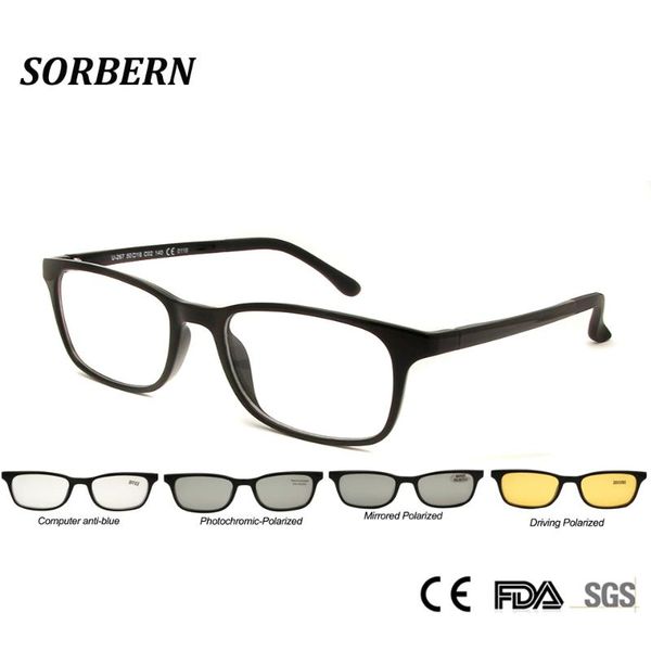 

sorbern magnetic sunglasses polarized clip on lens ultem frames car driving glasses computer anti blue eyewear goggles, White;black