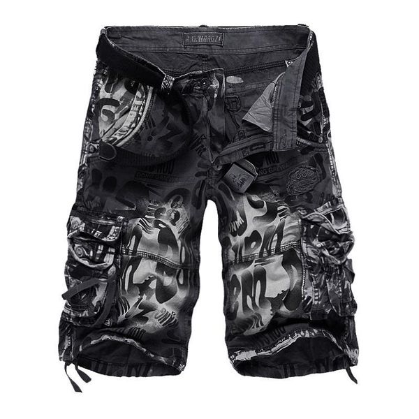 

2020 new shorts men summer work short pants camouflage brand clothing mens cargo shorts 29-42 chorts hombre, White;black