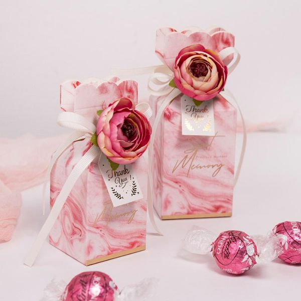 

gift wrap 10/20pcs vase style candy box bronzing flower chocolate brithday wedding party decor for guest favor supplies