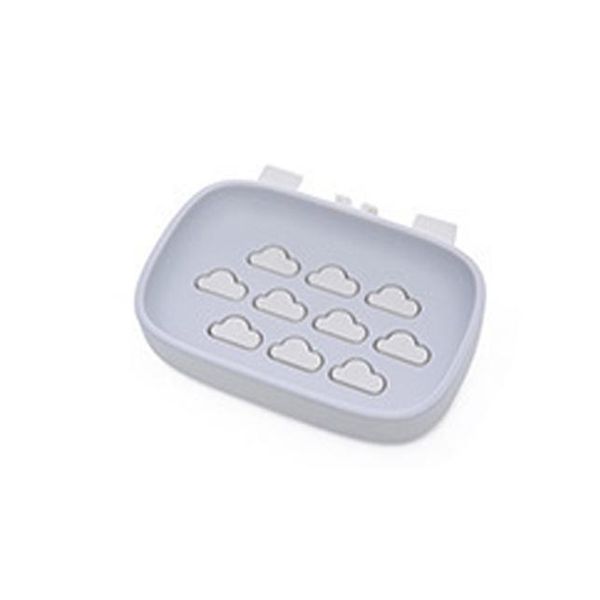 

self-adhesive double layer soap holder no drilling wall-mounted soap dish tray sponge clouds drain rack bathroom accessories q jlluxn