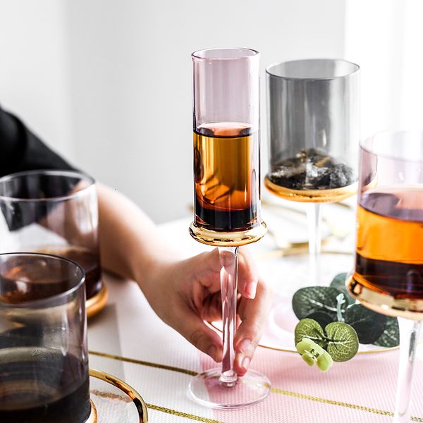 

nordic wine electroplated gold goblet champagne glasses cups bar l party water drinkware glass cup q1222