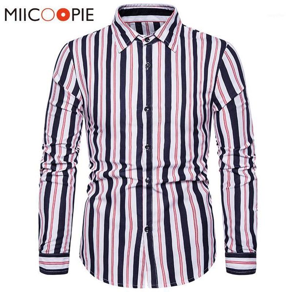 

2020 new vertical striped mens long sleeved shirts casual chemise homme men dress slim fit social formal shirts streetwear 3xl1, White;black