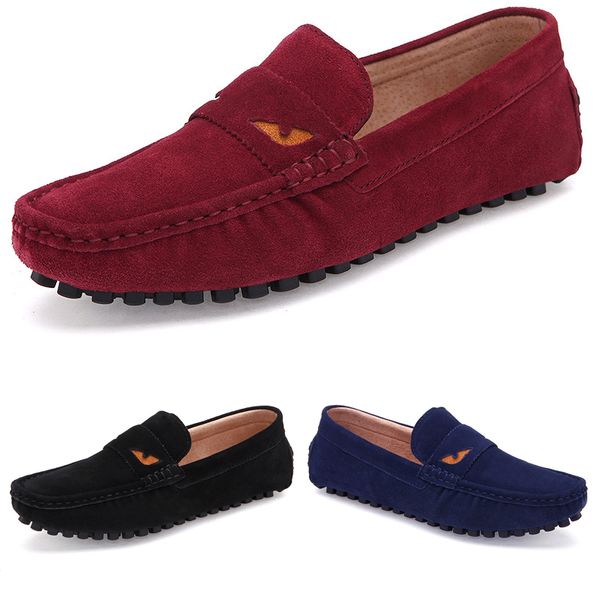 

non-brand men british peas shoes leather casual fashion breathable black blue wine red lazy mens overshoes size 38-44