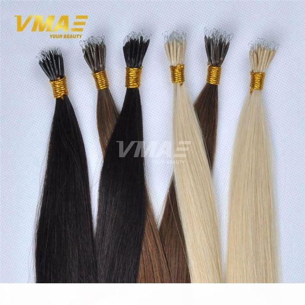 

vmae европейская блондинка натуральный черный коричневый прямой нано кольцевой наконечник кератиновая кутикула выровнена реми, Black