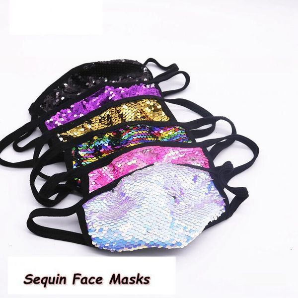 

ice windproof reusable dustproof sequins washable silk face elastic earloop breathable nightclub mask cca12349 120pcs