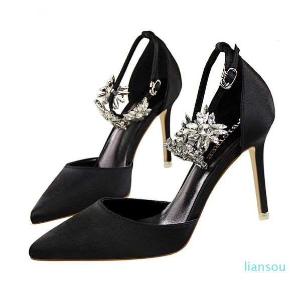 Moda Diamond Luxury Designer Women Shoes Haplet Heels 9 .5cm Round pontudo