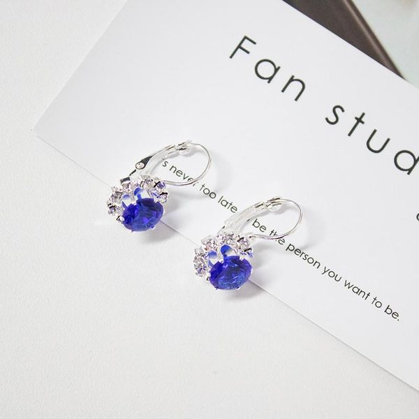 

dangle & chandelier earrings fashion 6 color large crystal rhinestone pendant cubic zirconia sleeve for women's jewelry, Silver