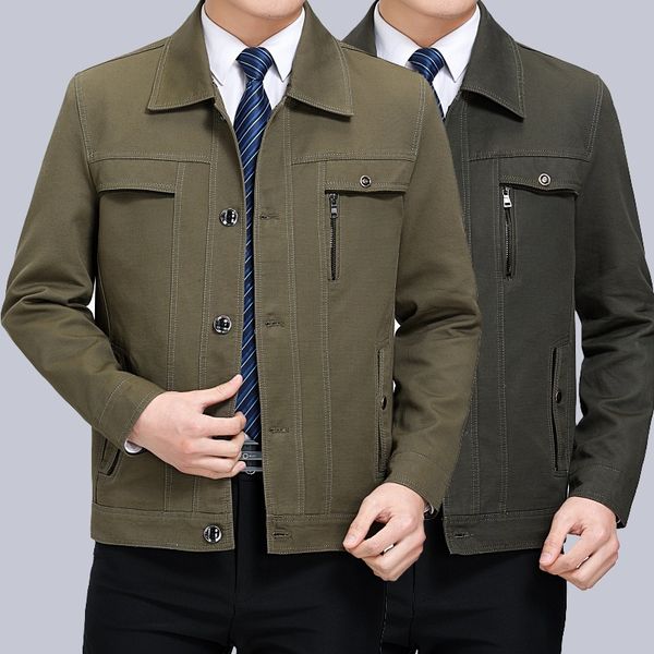 

2020 autumn spring jacket men casual coats middle-aged comfortable jackets for male outerwear plus size m-4xl, Black;brown