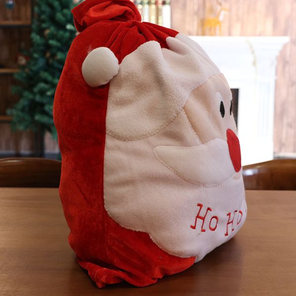 

fast shipping christmas gift bag santa gift bag holiday gold velvet cloth candy backpack decoration party bag f8302