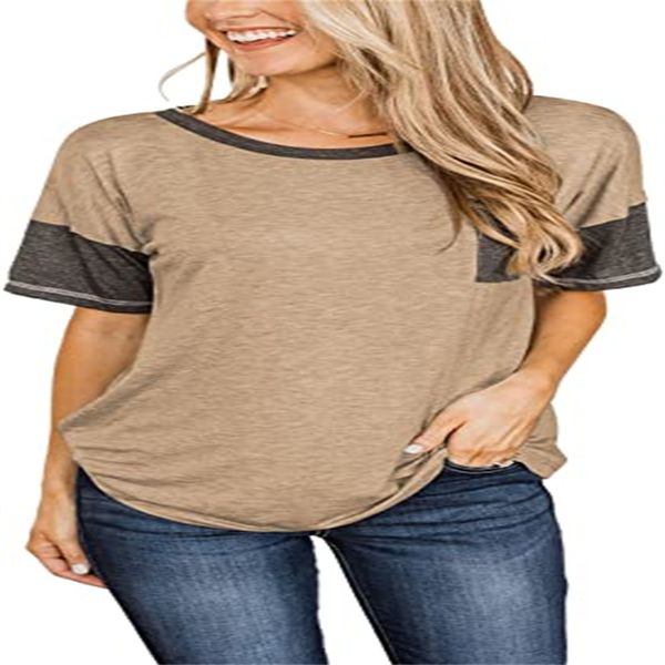 

floral find women's summer color block casual crewneck tee short sleeve t shirt with pocket, White