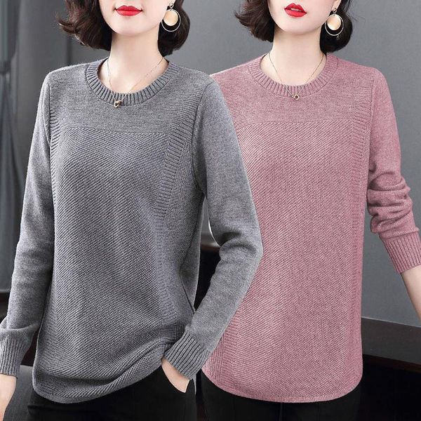 

women's sweaters 2021 autumn winter knit pullover sweater women fashion solid round neck loose long sleeve plus size 4xl y214, White;black