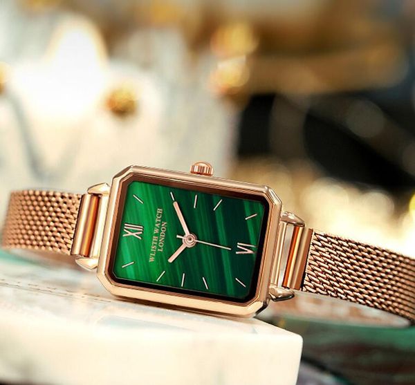 

wlisth luxury women's retold female simple temperament korean version ins small green table waterproof, Slivery;brown