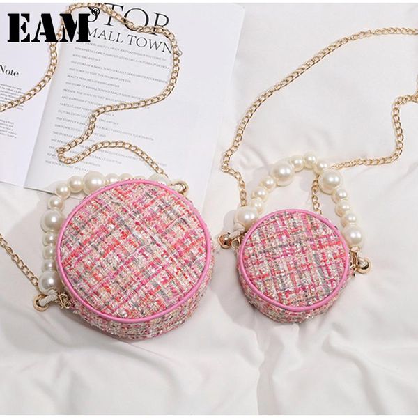 

cross body [eam] women mini circular ladies woolen chain bag personality all-match crossbody shoulder fashion tide 2021 18a1095