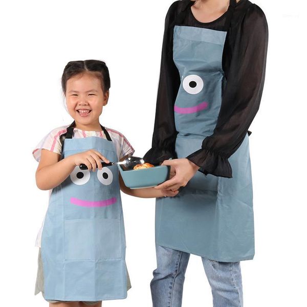 

parent-child kitchen apron child kids sleeveless pocket kindergarten baking painting cooking drink tablier clothes1