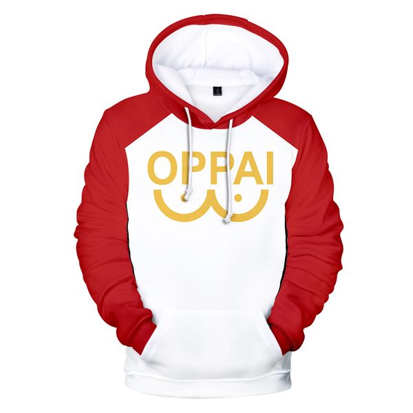 

anime one punch man cosplay costume saitama oppai 3d printed oversized women / men hoodies sweatshirts casual tracksuit 201113, Black