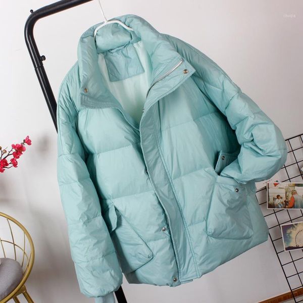 

fmfssom new ultra light 90% white duck down winter women stand collar black down coat parka long sleeve warm snow outwear1