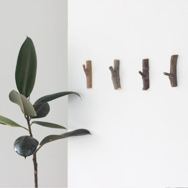 

collalily nordic forest wood modern design wall door clothes robe hook rack for corridor room bathroom bedding coat rails decor